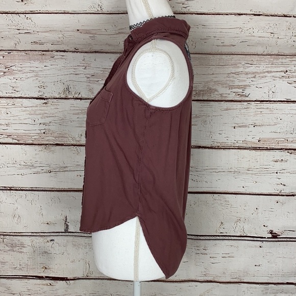 MUDD Purple Button Up Tank Small - Picture 3 of 10